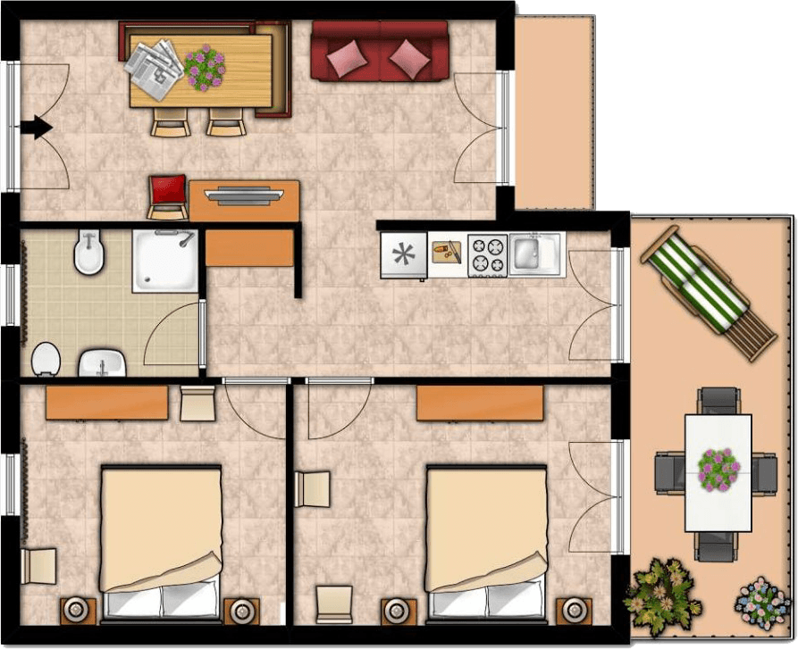 Grundriss der Ferienwohnung