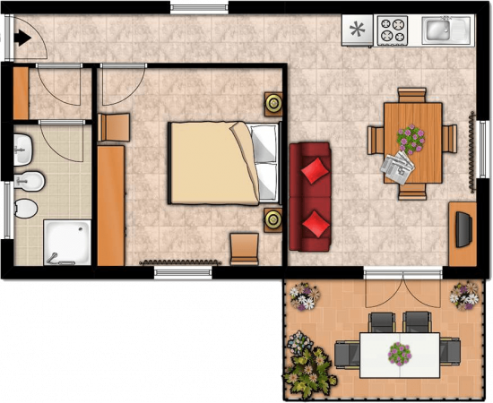 Grundriss der Ferienwohnung