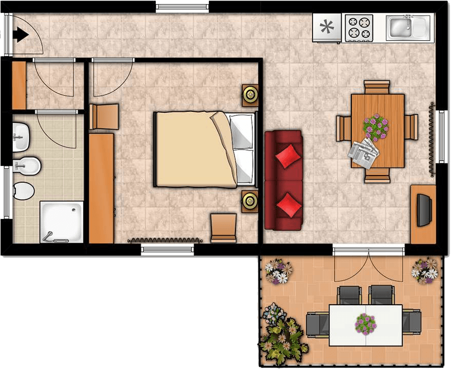 Grundriss der Ferienwohnung