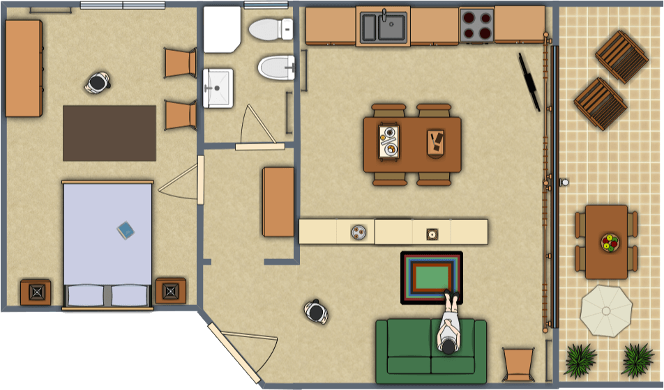 Grundriss der Ferienwohng Edera