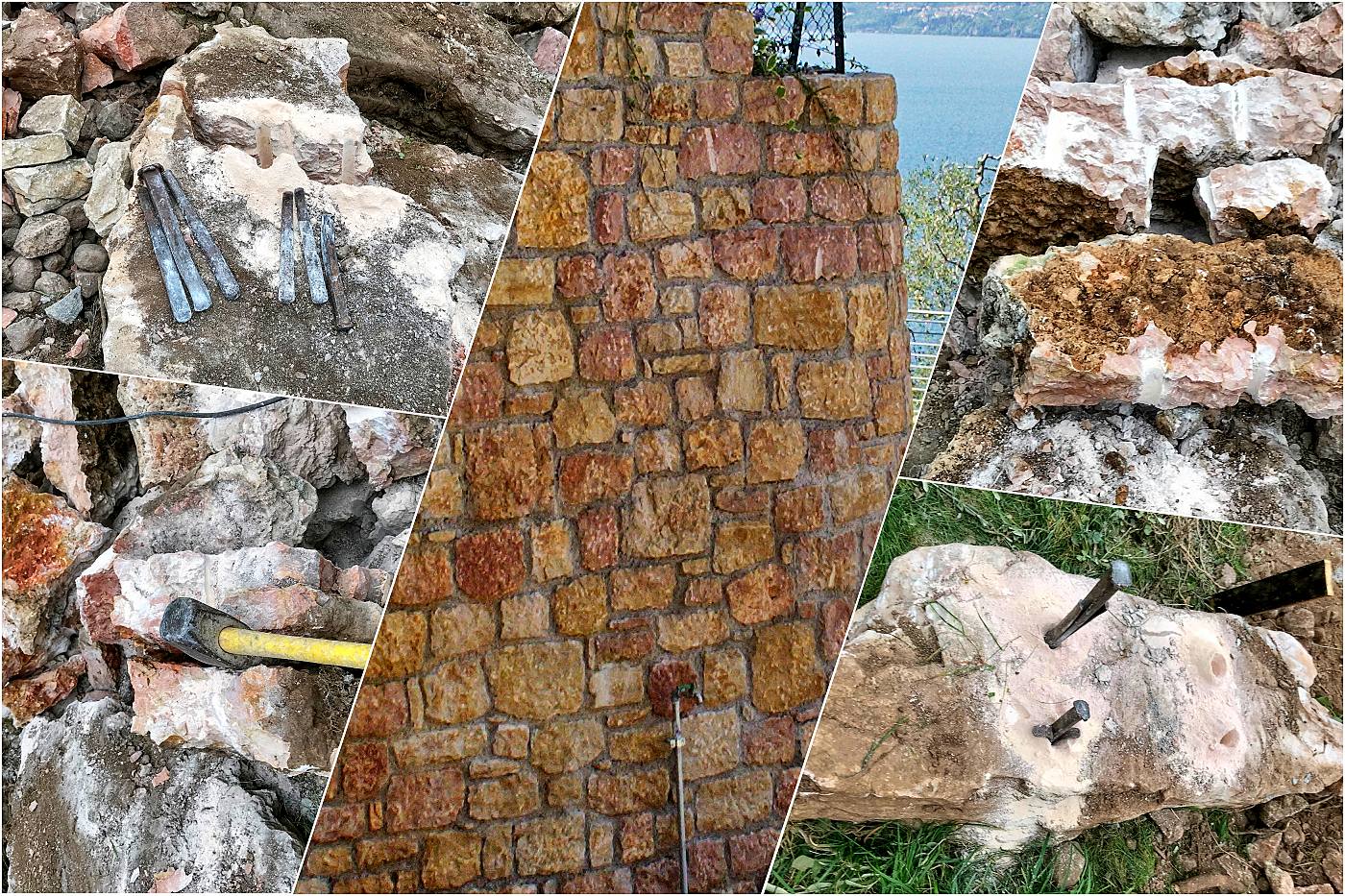 Meißel, Schlägel und Werkzeuge für Trockenmauerarbeiten am Gardasee