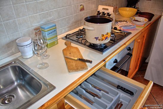 Draufsicht auf die Küchenzeile